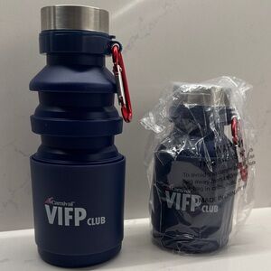Carnival Cruise VIFP club- Navy Collapsible Bottle with Red Carabiner